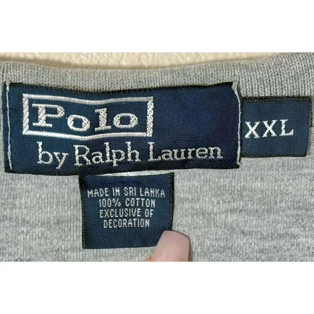 Vintage Polo Ralph Lauren  Classic Fit Cotton Collared Grey Polo Shirt Men's XXL
